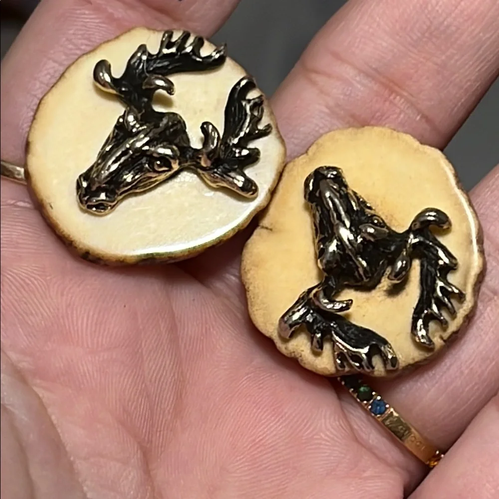 Antler Design cufflinks stag